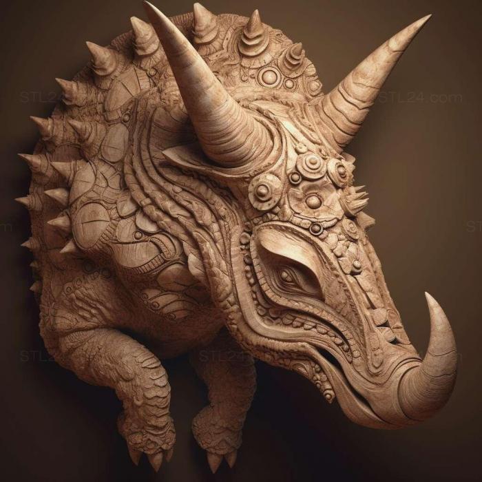 Nature and animals (Bisticeratops 1, NATURE_2769) 3D models for cnc
